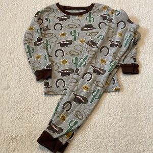 Carter’s Cowboy Sheriff 2 piece gray & brown cotton pajamas Size 3T